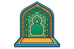 Ramadan Islamic Background featuring a decorative prayer niche with intricate geometric patterns, symbolizing spirituality and tradition vector