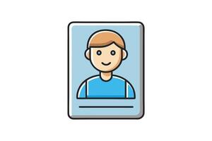 Minimalistic user avatar with a smiling face on a circular background, perfect for identity icons or social media profiles vector