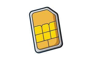 Illustration of a yellow SIM card isolated on white background for communication and technology concepts vector
