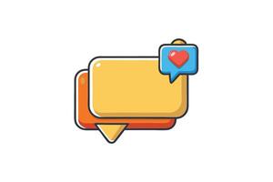 Creative notification interface icon with a love symbol, ideal for social media and communication app designs vector
