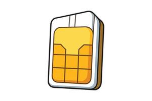 Colorful cartoon SIM card icon for network technology, mobile devices, and communication designs vector
