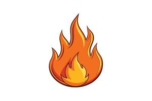 Stylized fire flame icon featuring bold orange, yellow, and red hues in a clean minimalistic design for graphic projects or branding vector