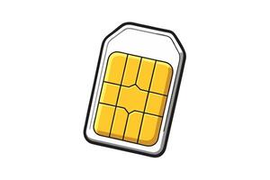 Detailed SIM card icon for mobile device and connectivity themes, isolated on white background vector