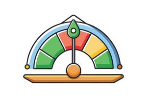 Bright and dynamic gauge icon, combining green, yellow, and red segments, perfect for analysis, feedback, or progress indicators vector