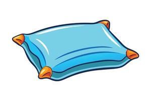Bright and colorful graphic of a cozy pillow icon in blue shades on a clean white background for sleep or comfort related projects vector