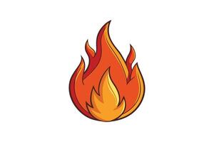 Modern cartoon style flame icon in orange, yellow, and red gradients, isolated on white background for digital and print designs vector