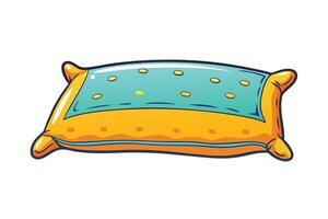 Whimsical cartoon style pillow icon featuring smooth curves and soft tones, set against a white backdrop for versatile design usage vector