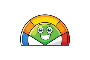 Creative satisfaction level meter with bright and dynamic colors, symbolizing customer feedback, performance evaluation, or progress tracking vector