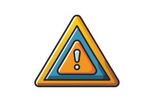 Bright and vibrant cartoon warning icons in triangular shapes with expressive characters and alert symbols for hazard and safety concepts vector