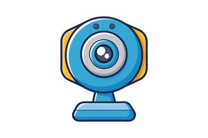 Colorful cartoon webcam icons with bold designs, playful shapes, and vibrant colors, representing online communication and streaming vector