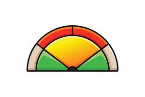 Vibrant satisfaction indicator with happy face and color coded sections, ideal for feedback, evaluation, or survey related designs vector