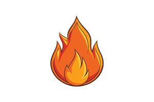 Vivid and dynamic fire flame icon illustration with bold colors and clean design, ideal for logos, stickers, or branding projects vector
