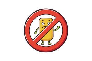 Creative design of bacteria and germs warning sign, showing a comical germ figure crossed out with a bold red circle vector