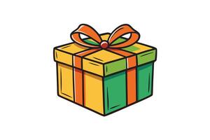 Artistic hand sketched present icon featuring bright ribbons and bows, highlighting the spirit of giving, joy, and festivity in a modern design vector