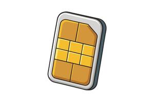 illustration of a SIM card representing mobile network, connectivity, and data services vector