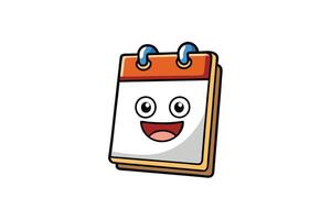Creative and cheerful planner illustration with a cartoon style, ideal for concepts of organization, appointments, and task scheduling vector
