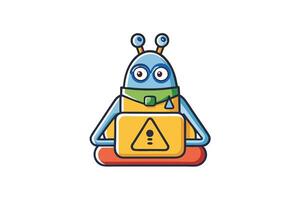 Funny scam warning icon with a thief character, emphasizing danger, fraud prevention, and awareness for online safety and digital scams vector