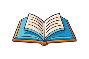 Creative and colorful open book icon with charming details and playful look, ideal for storytelling, libraries, or school themes vector
