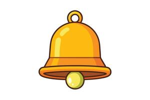 Bright yellow bell icon with simple cartoon style isolated on white background, ideal for notifications or alert design concepts vector
