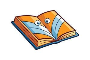 Cartoon style open book illustration with vibrant colors and whimsical design, perfect for education and learning related concepts vector