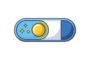 Day night cycle capsule icon with sun and moon design, ideal for concepts related to health, time management, or dual use vector