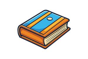 Bright and colorful book illustration featuring a friendly face, perfect for online education platforms, learning, and reading concepts vector