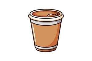 Fun animated coffee cup design with cheerful expression and vibrant brown tones, ideal for kids products and branding vector