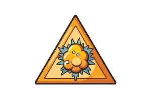 Vibrant and colorful hazard icon with cartoon explosion and warning triangle, ideal for creative caution and alert graphics vector