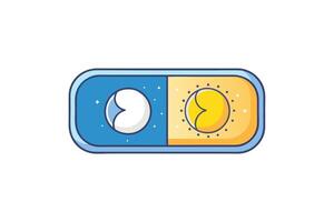 Unique pill design showing night and day contrast, creative illustration for time oriented or multifunctional themes vector