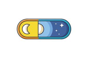 icon of day and night capsule design featuring bright sun and moon symbols for time management or dual use concepts vector