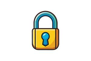 Modern cartoon padlock icon with a cheerful color scheme, perfect for designs related to safety and encryption themes vector