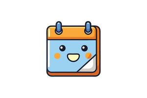 Bright and colorful calendar icon design with a smiling face, perfect for themes of reminders, scheduling, and event management vector