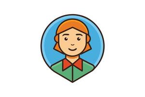 Collection of cartoon style people icons featuring male and female avatars in flat design, ideal for user profiles and web UI vector