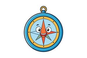 Creative compass illustration featuring a playful design, perfect for travel, exploration, and navigation themed digital assets vector