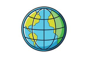 Creative and playful representation of the Earth in a cartoon style, emphasizing global awareness, exploration, and sustainability vector