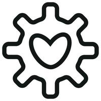 Original simple black and white bolt icon with a heart in the middle of the icon, design for Valentine's day vector