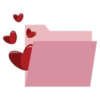 Original simple color heart folder icon design for Valentine's Day vector
