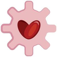 Original simple color bolt icon with a heart in the middle of the icon, design for Valentine's day vector