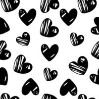 seamless pattern with heart hand drawn of valentine day postcard vector