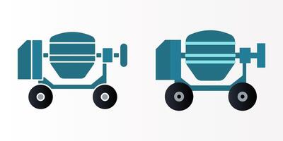 Concrete Mixer icon set. Mixer Cement sign. for mobile concept and web design. illustration on white background vector