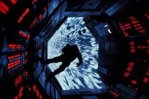 Ejected into Space Through Hull Breach Futuristic Spacecraft photo