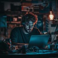 Focused Programmer at Work photo