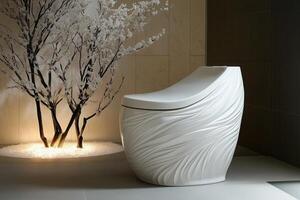 Modern Toilet in Sleek Minimalist Bathroom Design photo