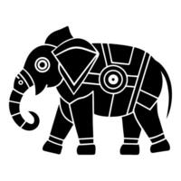 Mechanical Stylize Pattern Elephant Shilouette Illustration vector