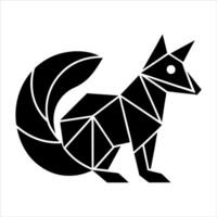 Illustration Of Fox Geometric pattern logo style shilouette vector