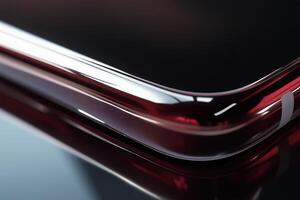 Detailed image of sleek modern smartphone with sharp focus on edges photo