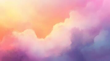 Over the Clouds View with Orange Pink Sky photo