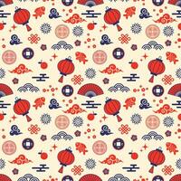chinese element new year pattern vector