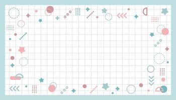 flat colorful memphis border background vector