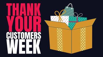 Thank Your Customers Week in january design templet vector